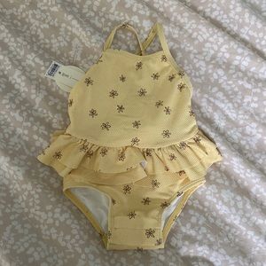Quincy Mae blossom ruffle swimsuit NWT